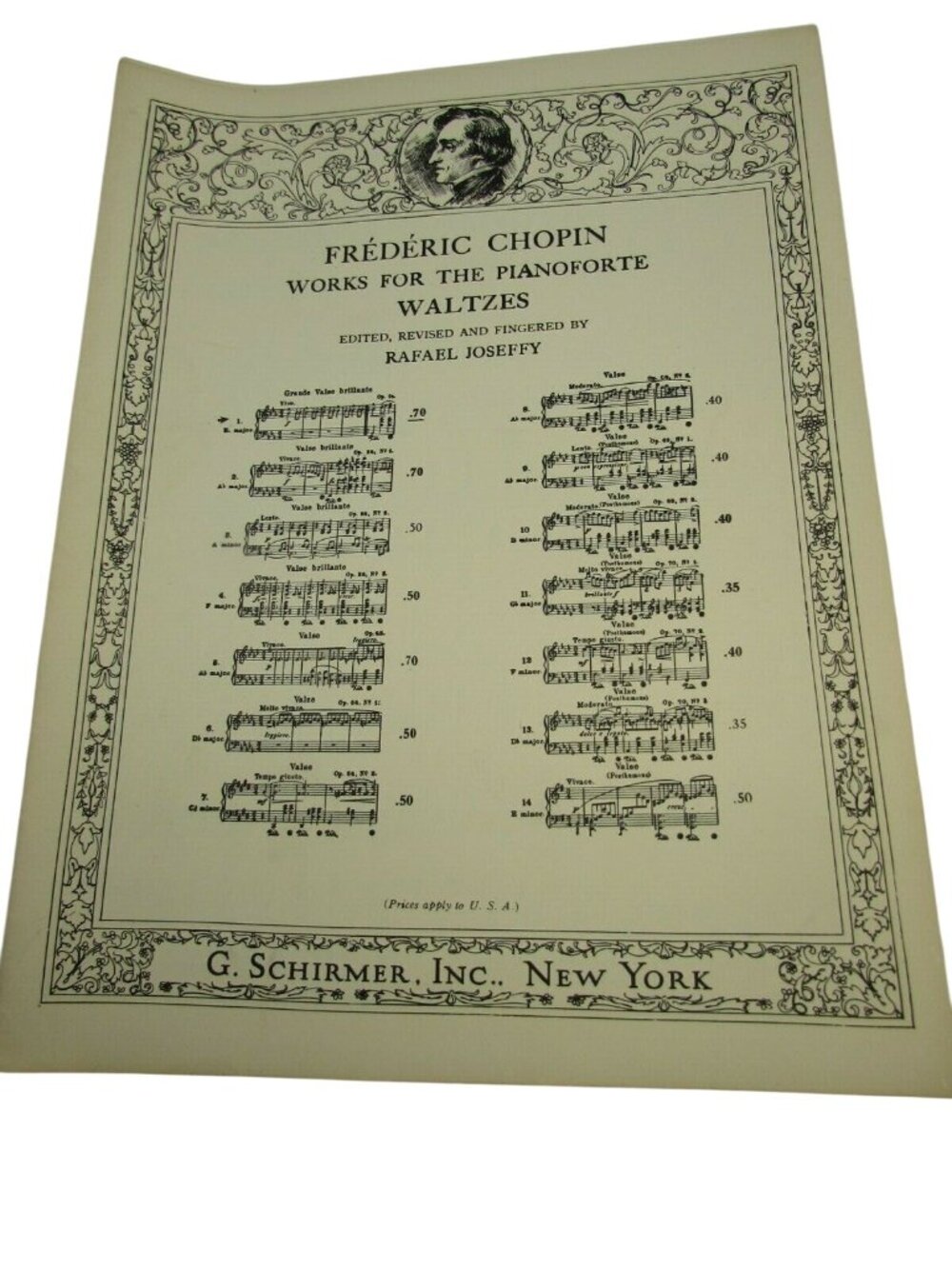Frederic Chopin Pianoforte Waltzes Sheet Music 34404 Vintage